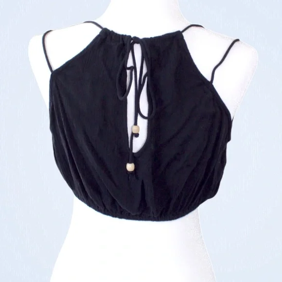 FREE PEOPLE Deep V Loose Fitting Bralette Top w/ Beads on strings - Picture 2 of 9